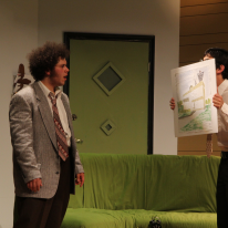 Thomas DiSalvo as Willum and Dillon DiSalvo as Rick in Parlor Room Theater's production of The Nerd by Larry Shue, running through August 3. Photo by Meagan C. Beach.